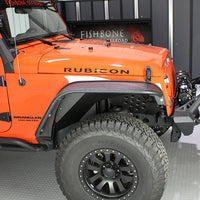 Fishbone Offroad 07-18 Jeep JK Wrangler פגושים פנימיים קדמיים/אחוריים -אלומיניום - Blk Pwdrcoat (סט של 4)