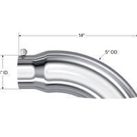 MBRP Universal Tip 5 OD Turn Down 4 כניסת 14 אורך