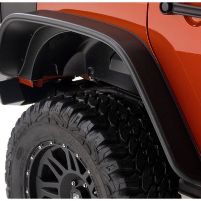 Bushwacker 07-18 Jeep Wrangler Unlimited Style Flat Flares 2pc 4-Durs Sports Utility only - שחור