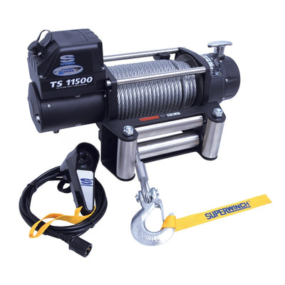 Superwinch 11500 LBS 12V DC 3/8in x 84ft חבל פלדה Tiger Shark 11500 Winch