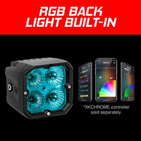 XK Glow XKchrome 20w LED Cube Light w/ RGB Accent Light - קרן ערפל