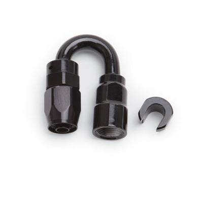 ראסל ביצועים 3/8 אינץ' SAE Quick Disc נקבה עד -6 צינור שחור 180 מעלות קצה צינור