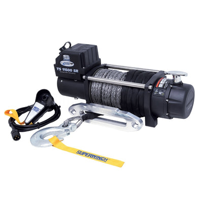 Superwinch 11500 LBS 12V DC 3/8in x 80ft חבל סינטטי Tiger Shark 11500 Winch