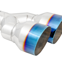 קצה קצה שרוף MBRP 2.5 ID Dual 4 OD Out 9.5 אורך קיר בודד 304 נירוסטה צד נהג