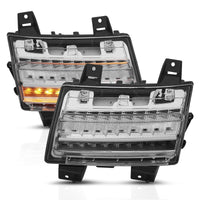ANZO 18-19 Jeep Wrangler JL LED Chrome Clear עם אות רציף