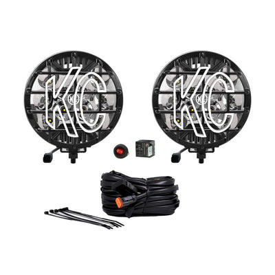 KC HiLiTES SlimLite 6 אינץ'. LED אור 50w Spot Beam (מערכת Pair Pack) - שחור