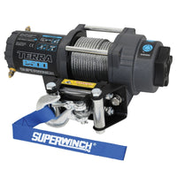 Superwinch 2500 LBS 12V DC 3/16in x 40ft חבל פלדה Terra 2500 Winch - קמט אפור