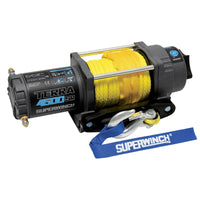 Superwinch 4500 LBS 12V DC 1/4in x 50ft חבל סינטטי Terra 4500SR כננת - קמט אפור