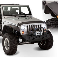 Bushwacker 07-18 Jeep Wrangler Flat Style Flares 4pc מתאים לכלי ספורט 2 דלתות בלבד - שחור