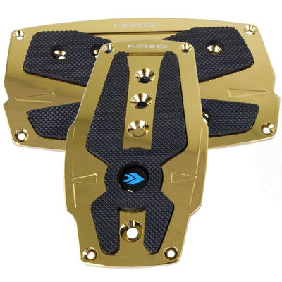 דוושת ספורט אלומיניום NRG A/T - כרום זהב עם תוספות גומי שחורות