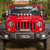 Rugged Ridge 07-18 ג'יפ רנגלר JK/JKU מרקם שחור עילית פנס יורו גארד