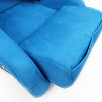 NRG FRP מושב דלי ULTRA Edition - גדול (גב אלקנטרה כחול/זהב נצנצים)