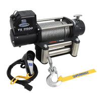 Superwinch 11500 LBS 12V DC 3/8in x 84ft חבל פלדה Tiger Shark 11500 Winch