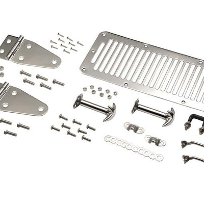 קנטרול 78-95 Jeep CJ/Wrangler YJ Hood Kit - כסף מלוטש