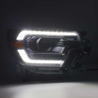 AlphaRex 12-15 Toyota Tacoma LUXX LED מקרן פנסי קרש סגנון אלפא שחור עם DRL