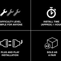 Raxiom 97-18 Jeep Wrangler TJ/JK Axial Halo Fronts with DRL Amber Signals- Blk Hsng (Clear Lens)