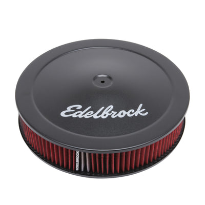 שואב אוויר Edelbrock Pro-Flo סדרה עגול 14 אלמנט בד בקוטר 3/8 בסיס מוקף שחור
