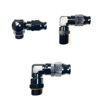 Fragola -10AN 90 מעלות קצה צינור רחוב אמיתי x -8AN זכר ORB (3/4-16)