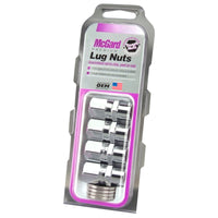 McGard Hex Lug Nut (שוק קצר מרוצי דראג) M12X1.5 / 13/16 Hex / 1.6 אינץ'. אורך (4-Pack) - כרום