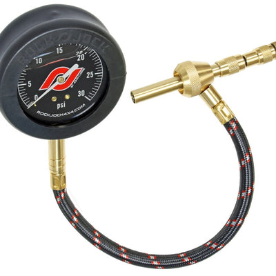 RockJock Elite Analog Tire Deflator 3in נירוסטה במילוי נוזלי מד חרוז ידידותי