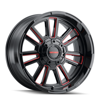 Mayhem 8115 Apollo 20x9 / 8x165.1 BP / 0mm Offset / 125.2mm Hub Black with Prism Red Wheel