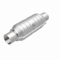 MagnaFlow Conv Univ 2.25 אינץ' מרכז כניסה/יציאה/מרכז עגול 11 אינץ' גוף L x 5.125 אינץ' רוחב x 15 אינץ' כולל L