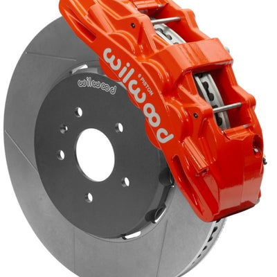 ערכת בלם קדמי של Wilwood SX6R 15 אינץ' אדום חריץ עם קווים 14+ Chevy Corvette C7