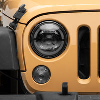 פנסי LED מסדרת Raxiom 07-18 ג'יפ רנגלר JK Axial- בית שחור (עדשה שקופה)