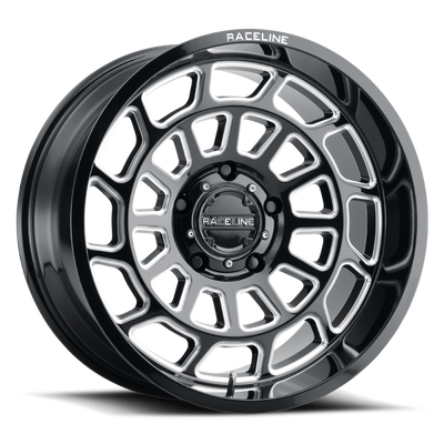 Raceline 955M Warp 20x9in / 8x165.1 BP / 0mm Offset / 125.2mm Bore - Satin Black &amp; Milled Wheel