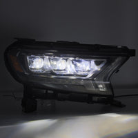 AlphaRex 19-21 Ford Ranger NOVA LED Proj פנס ​​Plnk Style Alpha Blk w/Activ Light/Seq Signal/DRL