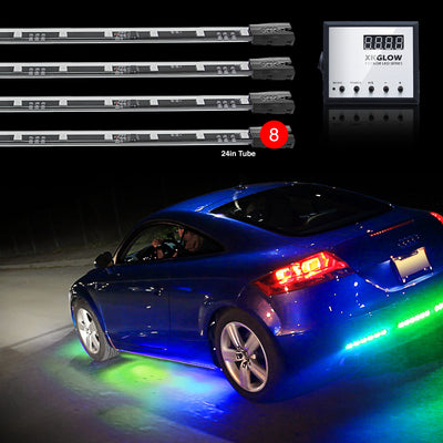 XK Glow 3 מיליון צבע XKGLOW LED הדגשה ערכת רכב/משאית 8x24In tubes