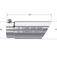 MBRP אוניברסלי טיפ 3in OD Dual Wall Angled 4 כניסות 10 אורך