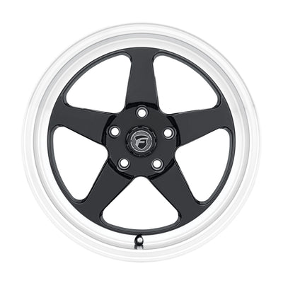 Forgestar D5 Drag 18x5.0 / 5x115 BP / ET-37 / 1.5in BS גלגל שחור מבריק