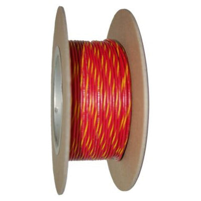 NAMZ OEM Color Primary Wire 100ft. סליל 18 גרם - פס אדום/צהוב