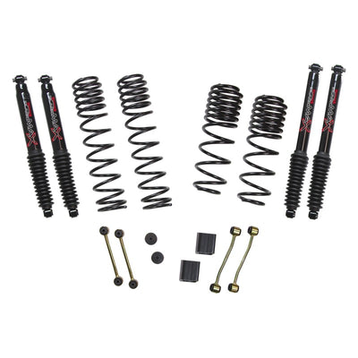 Skyjacker 2020 Jeep JL 4WD דיזל 2.5 אינץ' ערכת הרמה לנסיעות ארוכות עם מהירות כפולה עם בולמי מקס שחורים