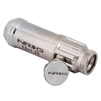 סדרת NRG 700 M12 X 1.25 אום פלדה עם סט כיסוי מכסה אבק 21 יחידות עם מנעולים ושקע נעילה - כסף