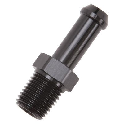 Edelbrock קצה צינור ישר 1/4In NPT ל 3/8In Barb Black Anodize