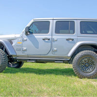 N-Fab RKR Rails 2018 Jeep Wrangler JL 4 Door Dab אורך - שחור מבריק - 1.75in