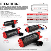 Aeromotive 340 Series Stealth In-Tank E85 משאבת דלק - כניסת אופסט - כניסת Inline עם יציאה
