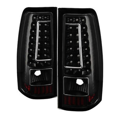 Xtune Chevy Silverado 1500-2500-3500 03-06 C-Shape LED פנסים אחוריים שחור ALT-ON-CS03-G2-LED-BK