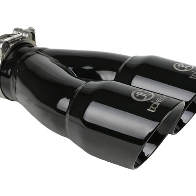 aFe Takeda 2.5 אינץ' 304 פלדת אל חלד קצה פליטה 2.5 אינץ' יציאה כפולה 3 אינץ' - שחור