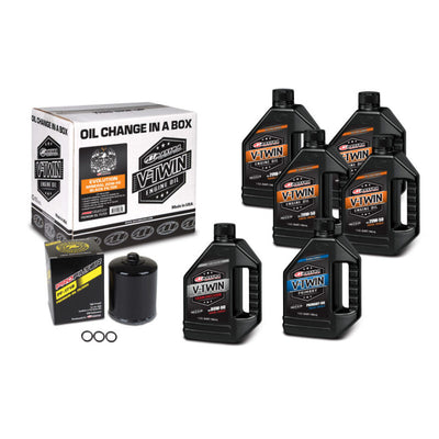 Maxima V-Twin Oil Change Kit מינרל עם אבולוציה של פילטר שחור