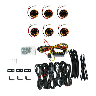 KC HiLiTES Cyclone V2 LED - אור סלע - מערכת 6 אורות - ענבר - קרן הצפה 5W