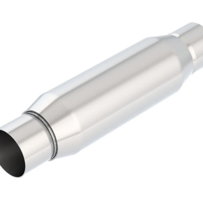 Borla Crate Muffler Resonator Option 2.5 אינץ' מרכז/מרכז 3.5 אינץ' עגול x 10 אינץ'