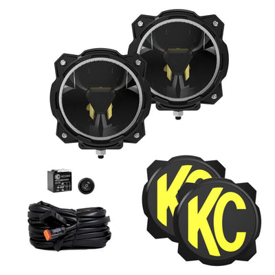 KC HiLiTES Gravity Titan LED 6 אינץ'. - חבילת זוג (קרן רחבה של 40)