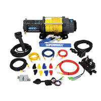Superwinch 4500 LBS 12V DC 1/4in x 50ft חבל סינטטי Terra 4500SR כננת - קמט אפור