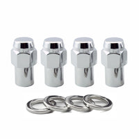 McGard Hex Lug Nut (Reg. Shank - .746in.) 1/2-20 / 13/16 Hex / 1.65in. אורך (4-Pack) - כרום