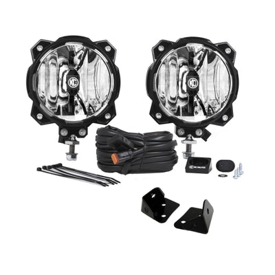 KC HiLiTES 07-18 Jeep JK 6in Pro6 Gravity LED Pillar Mount 2-Light Sys (SAE/ECE - אלומת נסיעה 20W)