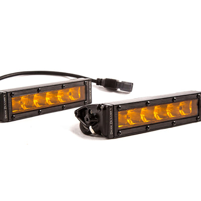 Diode Dynamics 6 In LED Light Bar Single Row Straight SS6 - Amber Driving Light Bar (זוג)