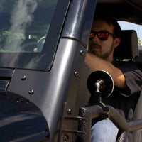 Fishbone Offroad Tube Door Mirror Billet אלומיניום - מעיל אבקה שחור